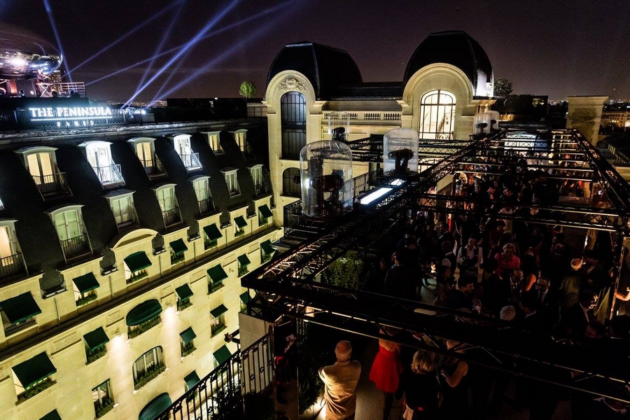 peninsula paris hotel-opening gala night-rooftop terrace Paris 2015