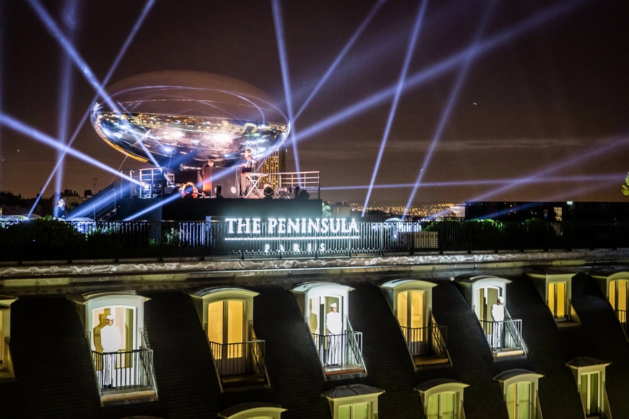 peninsula paris hotel-opening gala night-rooftop terrace