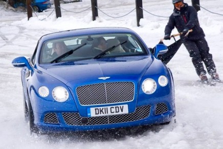 Skijoring with Zai for Bentley Supersports ski