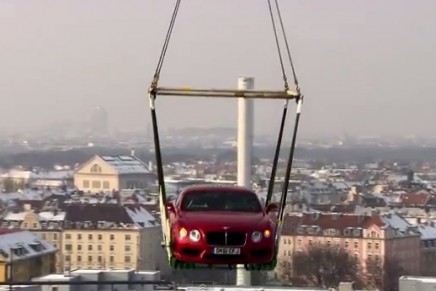 Flying Bentley Continental V8 coupe makes airlift debut