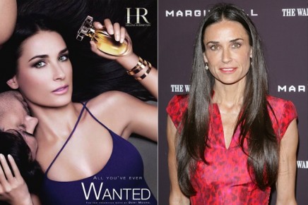 Demi Moore – the victim of overzealous Photoshopping in a Helena Rubinstein ad