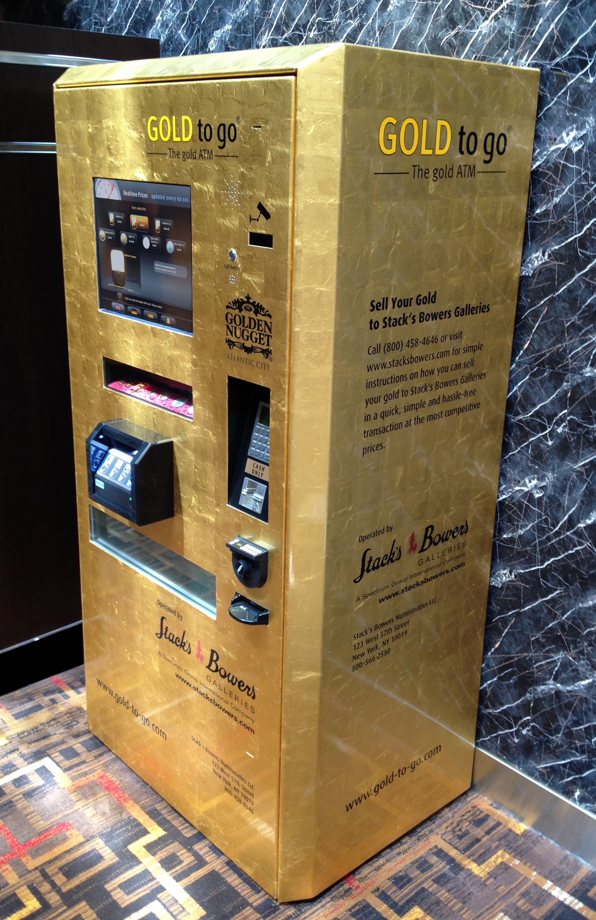 Second golddispensing ATM machine unveiled in North America