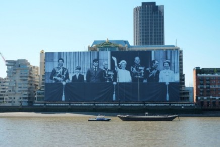 The largest ever photograph of the Royal Family displayed on future Mondrian London luxury hotel