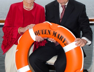 The 41st President of the United States sails first Transatlantic crossing aboard Queen Mary 2