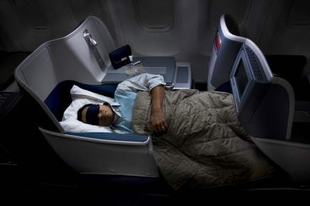 Full flat-bed in Delta’s BusinessElite transcon flights