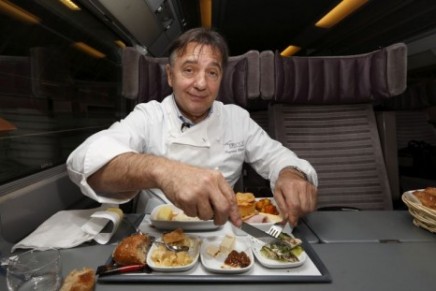 Michelin starred Raymond Blanc boarding on Eurostar as Culinary Director