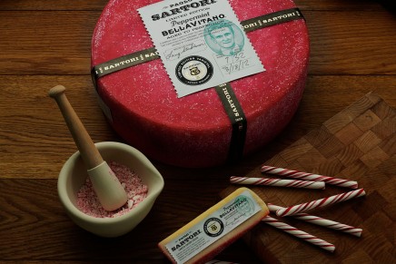 Limited Edition Peppermint BellaVitano pink cheese