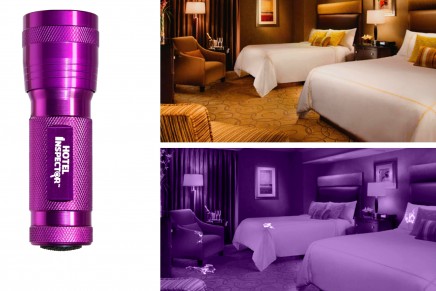 UV LED stain finder to put the hotels rooms to the ultimate test?