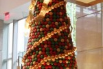 Life-size macaron holiday tree