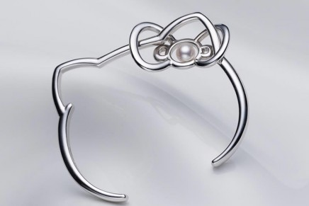 Hello Kitty in Mikimoto pearls