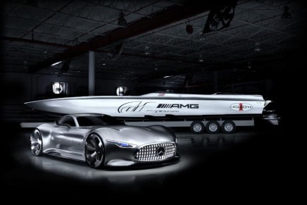 Mercedes-Benz AMG Vision Gran Turismo and Cigarette Racing 50′ Vision GT presented at 2014 Miami Boat Show