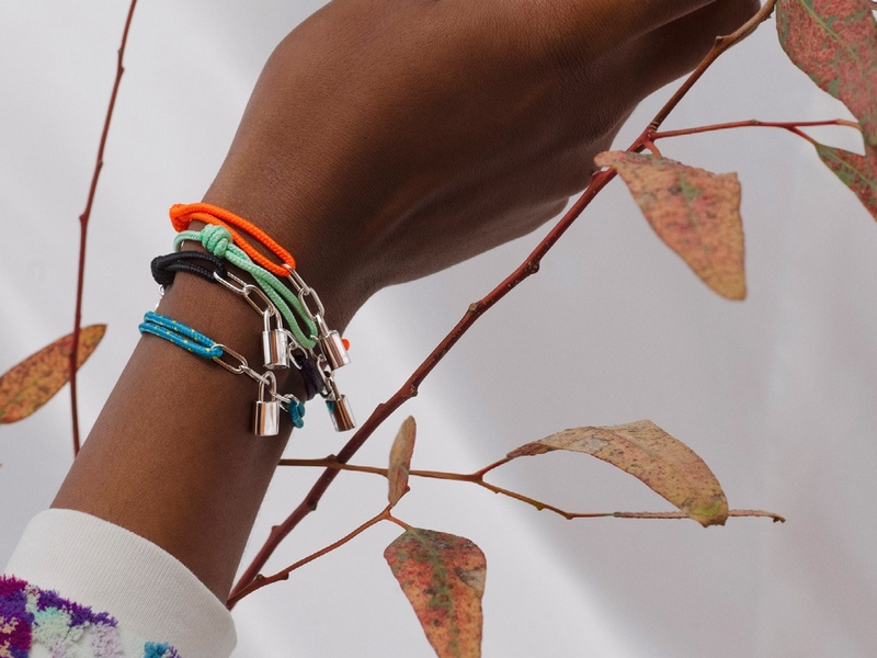 Louis Vuitton x Virgil Abloh Silver Lockit Bracelet Black