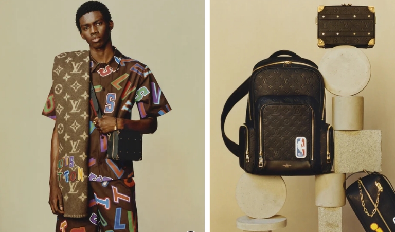 Louis Vuitton X NBA Basketball Backpack Ball Grain Leather Black