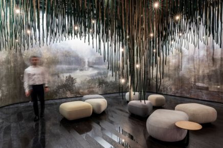 A wellbeing refuge, the Cave at CERSAIE 2021 is a concept for outdoor spa and wellness