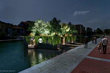 This multi-sensory floating forest creates a greener city at 2022 Milan Design Week