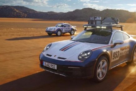 Jacked up Porsche 911 Dakar built for off-roading