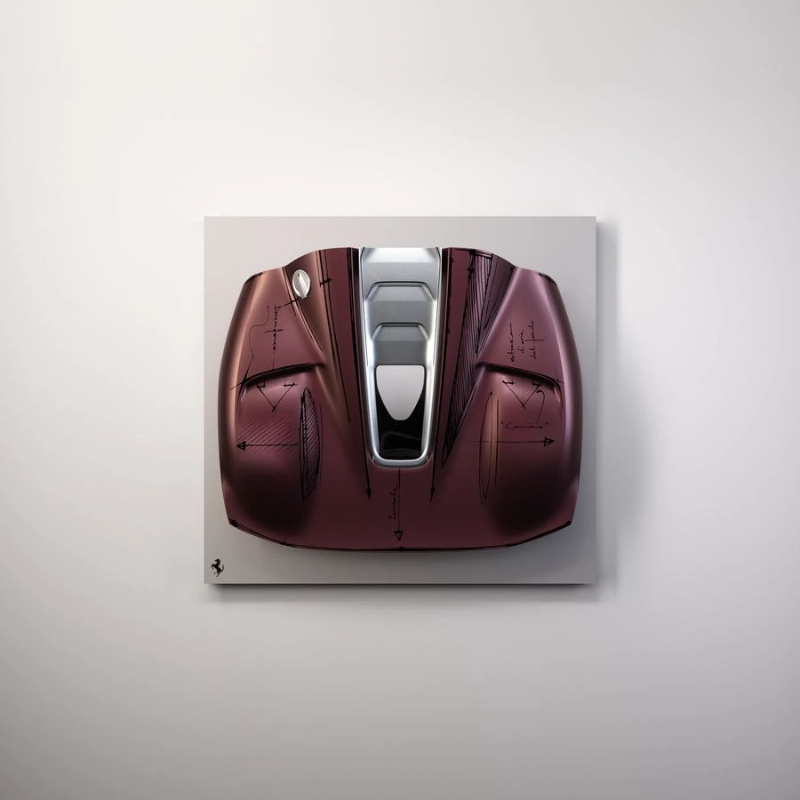 Ferrari Wants You to Hang a Hood on Your Wall, and Rock Stars Already Parked Theirs in a Museum