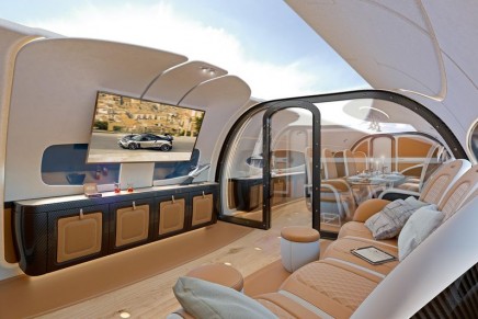 Airbus x Italian hypercar Pagani design a corporate jet cabin with a sky ceiling