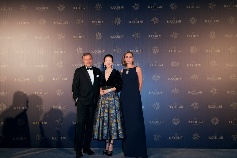 Andrea Buccellati and Maria Cristina Buccellati with brand ambassador Zhang Ziyi at the Gala Dinner at the Shanghai Exhibition Centre