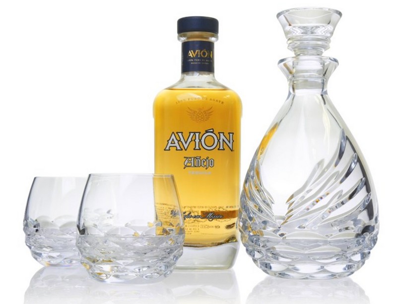 Avión Collection Crystal Sipping Decanter Gift Set for tequila lovers