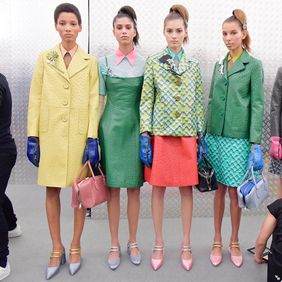 Prada’s Milan fashion week show goes for heightened femininity ...