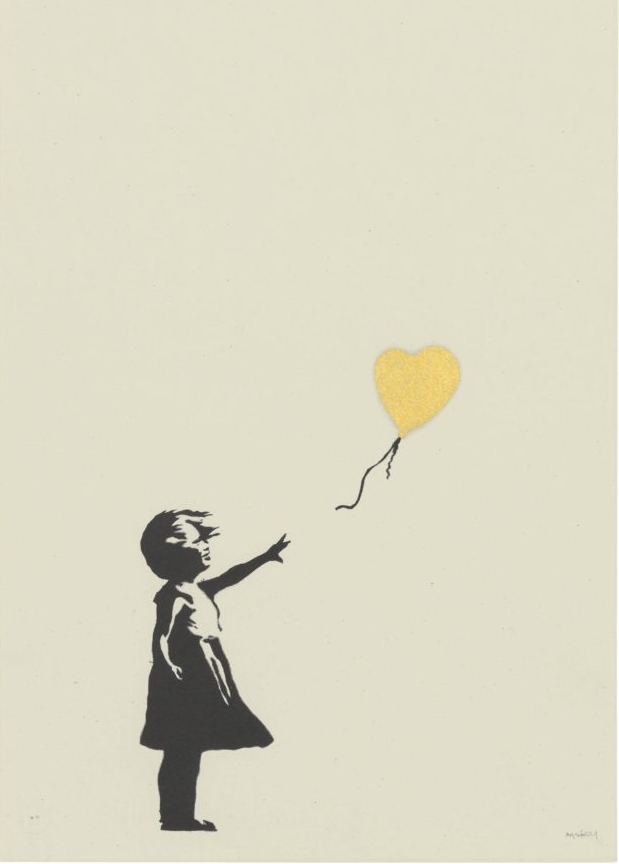 Banksy, Girl with Balloon (Gold). Courtesy of Christie’s Images