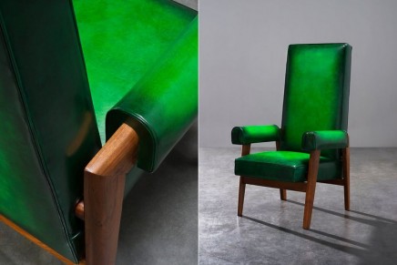 Berluti patina know-how is giving back all their splendor to Pierre Jeanneret’s iconic furniture pieces