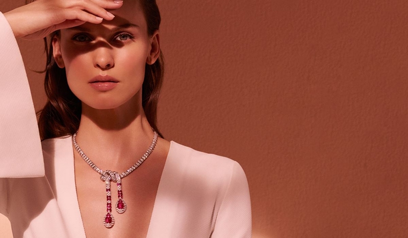 Cartier elegant ruby necklace from the new Etourdissant Collection, luxuriously knotted to drape with ease