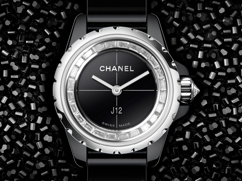 chanel white ceramic watch with diamonds