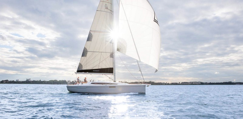 Dehler 34 sailing yacht on the sea