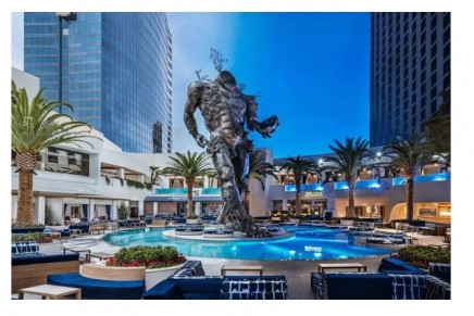 Damien Hirst’s 60ft headless demon statue towers over new club in sin city