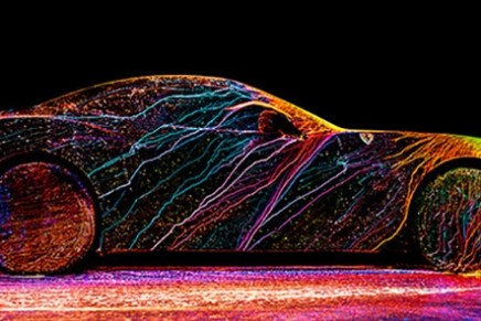 What happens when UV paint and a Ferrari CaliforniaT meet at 240 km/h?