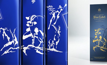 Like a magnificent Chinese scroll painting: The Lunar Year Blue Label Year of the Ram bottle