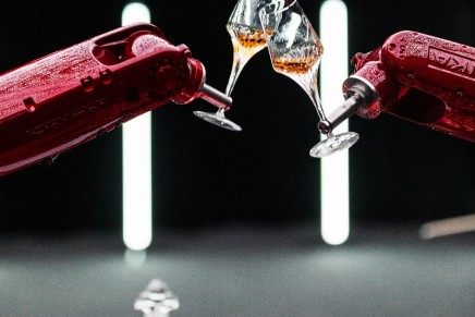 A renowned Jazz composer and advanced robotics create a tribute performance with cognac glasses