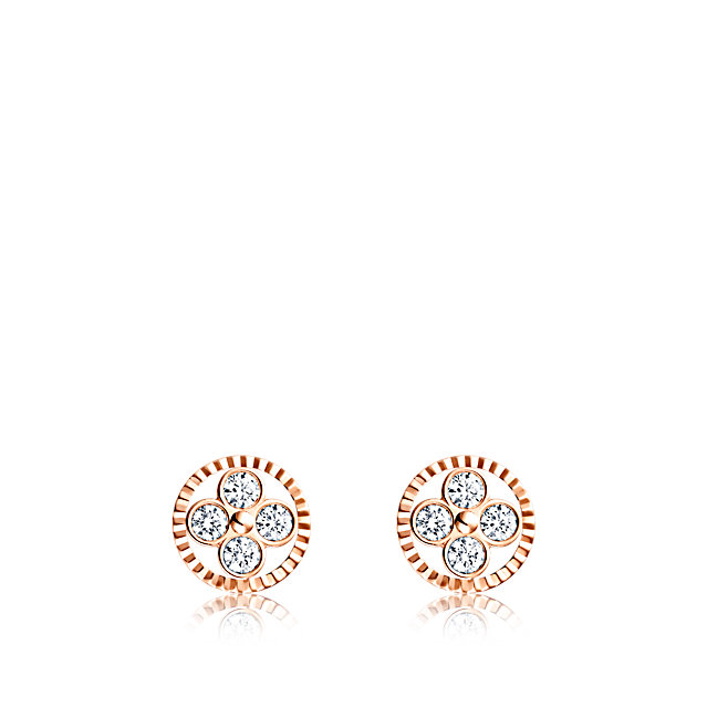 Monogram Sun diamond earrings in rose gold, Louis Vuitton