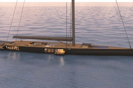 This flush-decked 78m mega sloop by Malcolm McKeon Yacht Design features an array of innovative lifestyle elements
