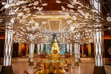 Piaget and Mandarin Oriental are spreading festive joy with a six-metre golden Christmas tree