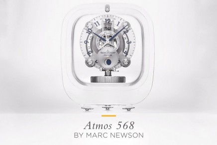 Lights on Jaeger-LeCoultre’s latest collaboration with the Atmos 568 designed by Marc Newson