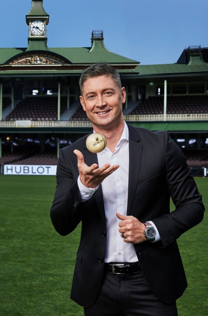 Michael Clarke, Hublot ambassador, with the ICC watch