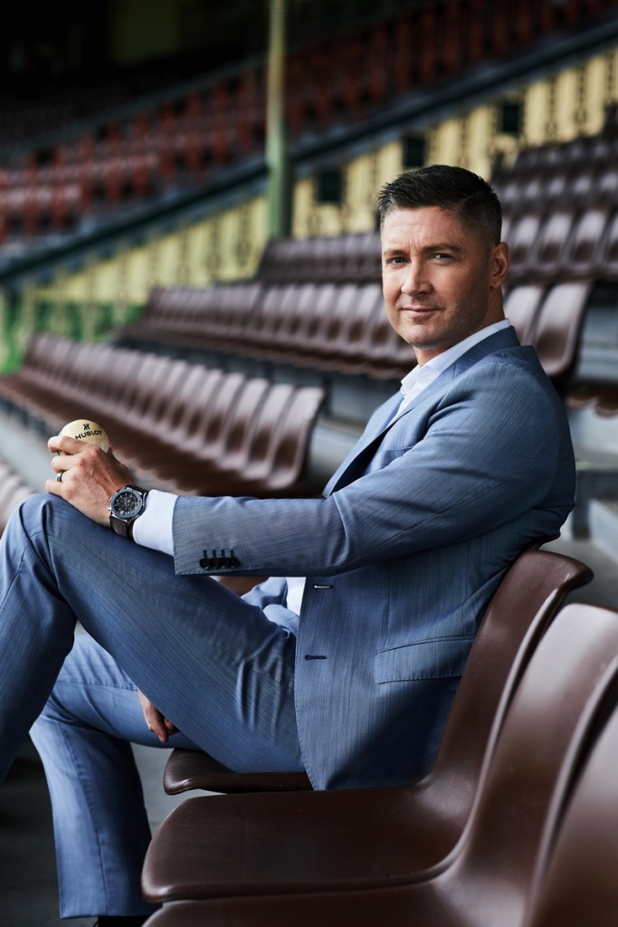 Michael Clarke, Hublot ambassador, with the ICC watch