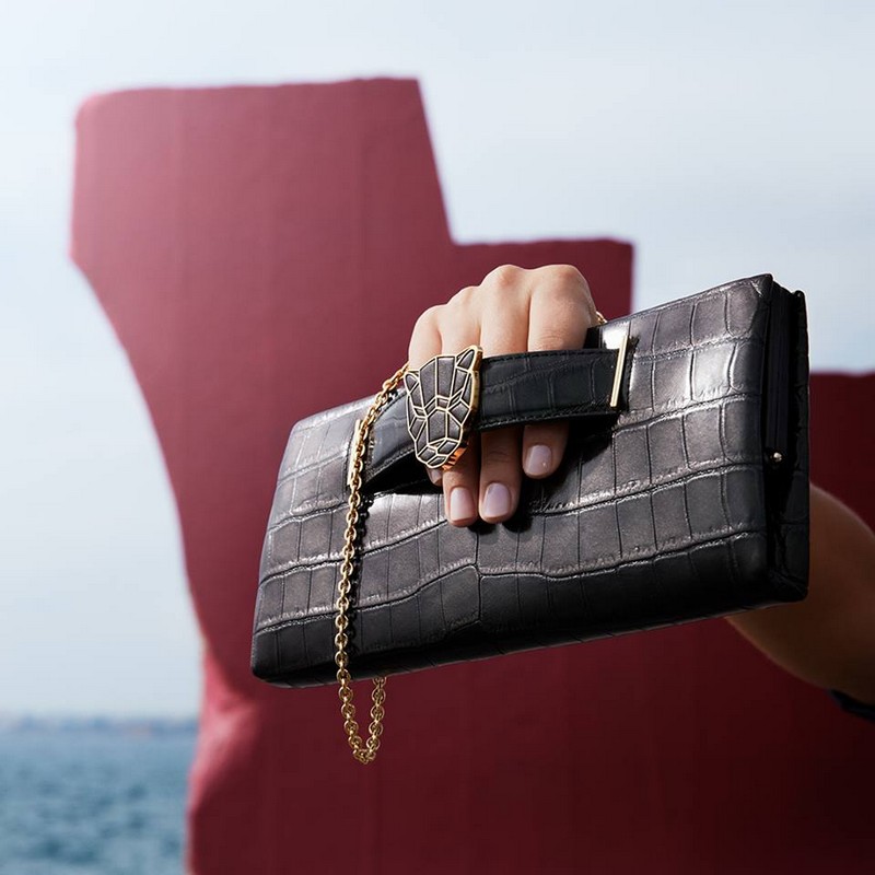This new Cartier Panther motif on clutches can also be worn as a brooch