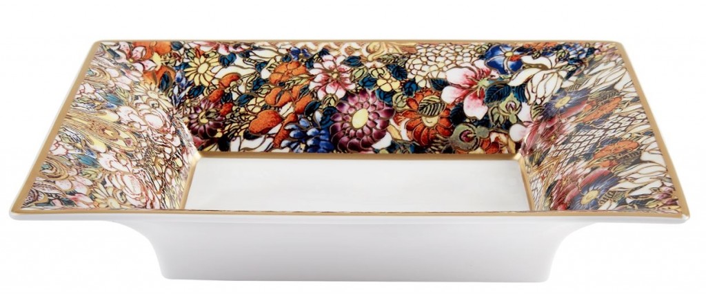 Roberto Cavalli Home Golden Flowers Tray