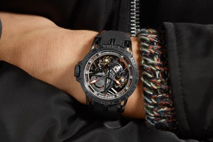 This Roger Dubuis Excalibur Aventador S timepiece is sold with an exclusive Lamborghini driving experience