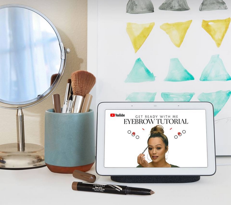 Sephora YouTube tutorials on Google Home Hub