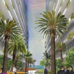 A new luxury hotel proposed for 2022 FIFA World Cup in Qatar to be located 1 1/2 kilometer off shore near Doha