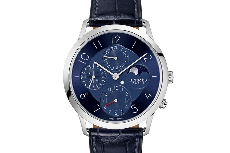 Slim d'Hermès Quantième Perpétuel Platine watch - 2017 Baselworld-