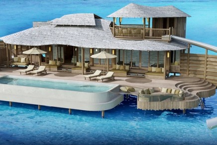 no news, no shoes: Soneva Fushi’s first-ever over water villas come with their own private pool, as well as a curving slide