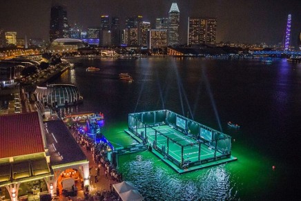 Maria Sharapova unveiled Singapore’s first floating tennis platform