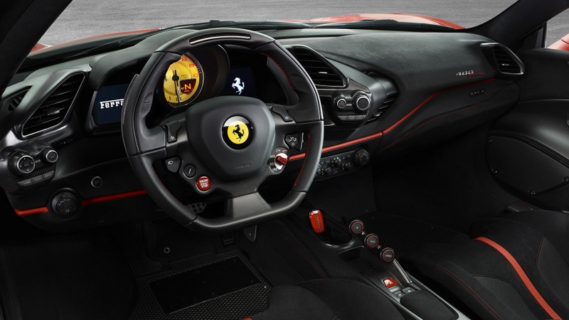 The Ferrari 488 Pista sets a new benchmark for Ferrari’s V8 sports cars-interior