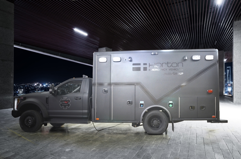 The REV Guardian, an ambulance wrapped in Level IIIA ballistic protection with run flat tire inserts